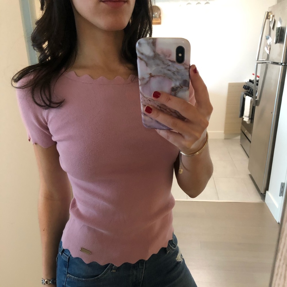 Catherine Malandrino Scalloped Top